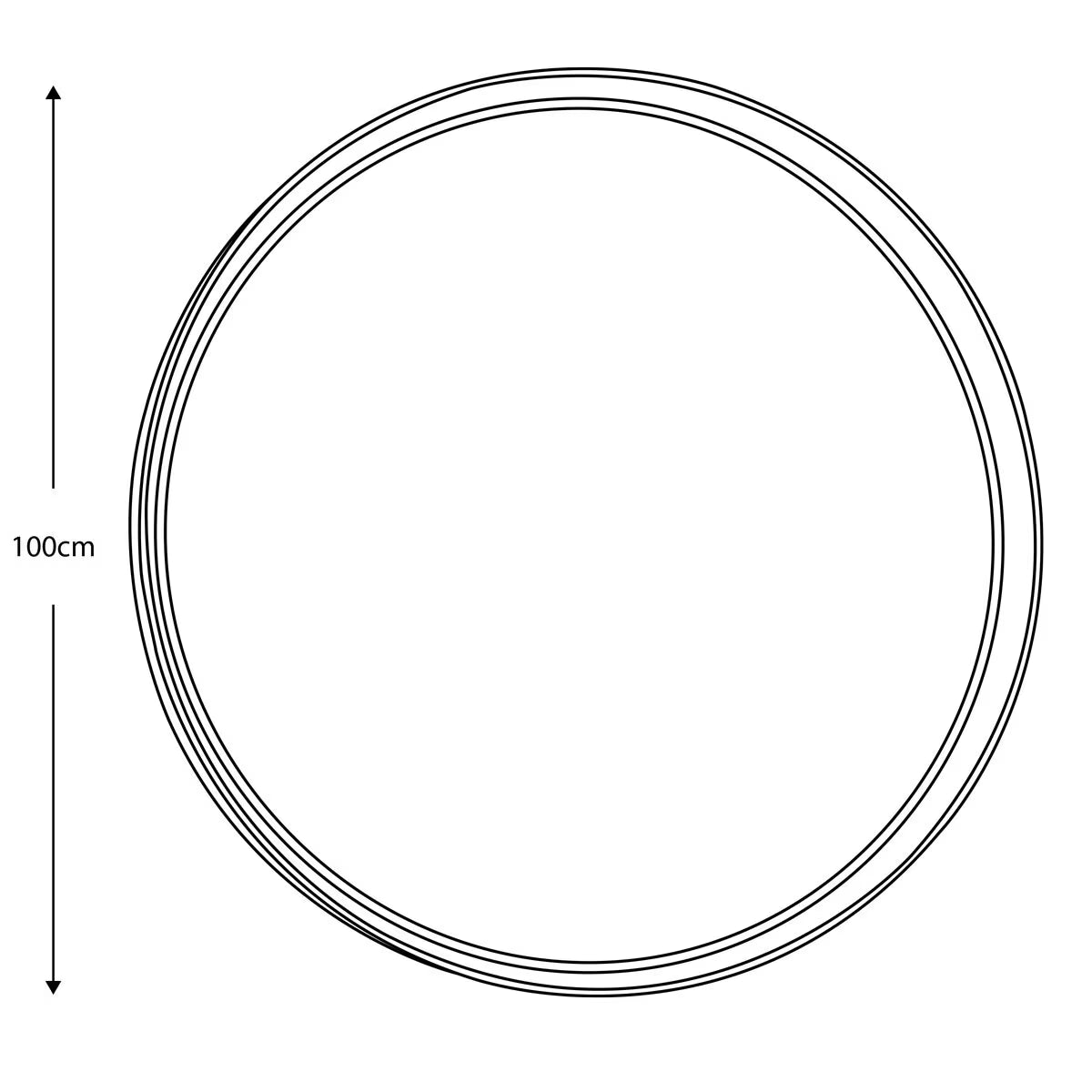 Keaton Walnut round Mirror, 100Cm