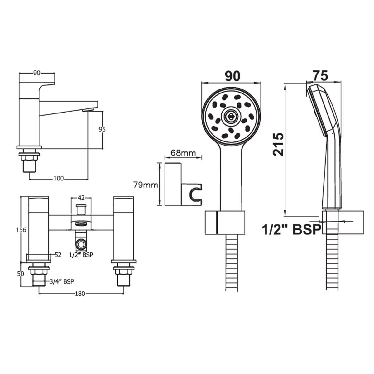 Amio Bath and Shower Mixer
