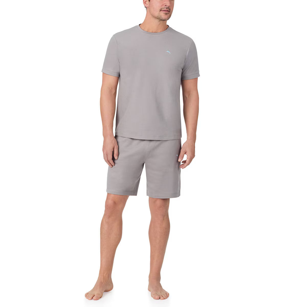 Men'S Knit Lounge Set in Charcoal