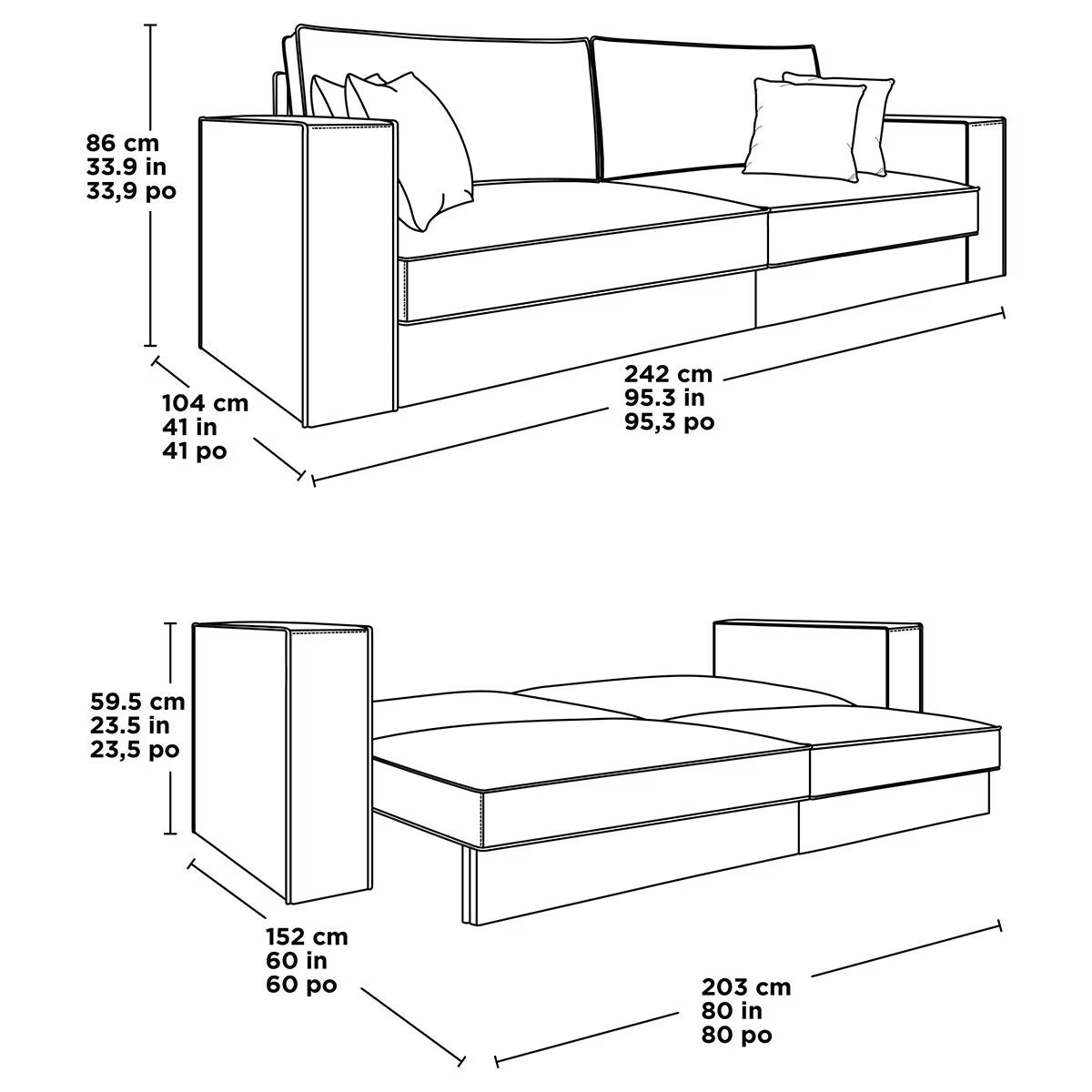 Infinity Navy Velvet Convertible Sofa Bed