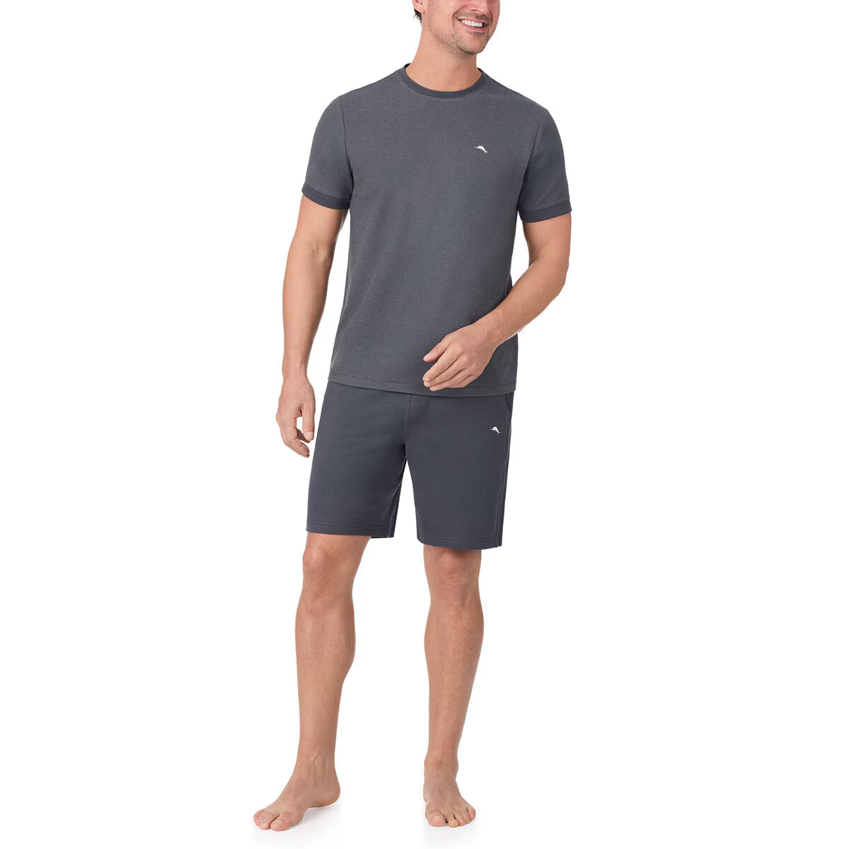 Men'S Knit Lounge Set in Charcoal