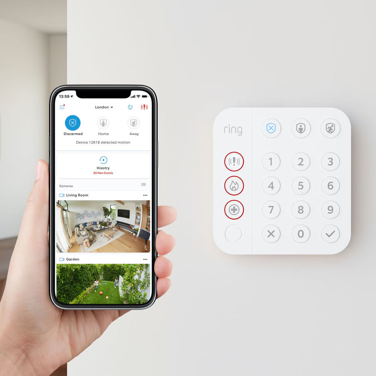 12Pc Alarm Starter Kit Including Outdoor Siren with Indoor Camera