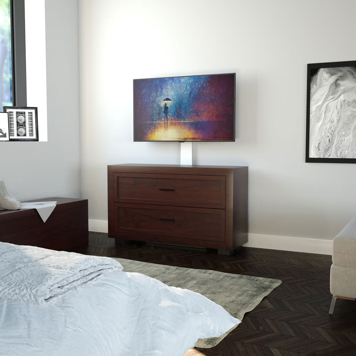 Kelso against the Wall TV Stand for Tv'S up to 80" in White