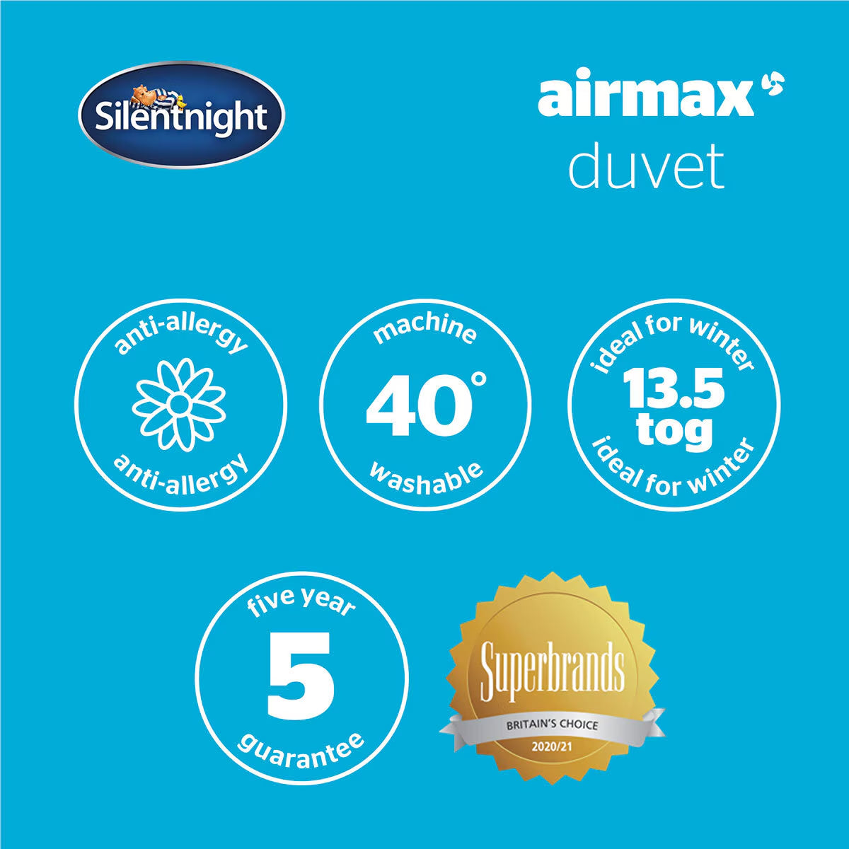 Airmax 13.5 Tog Duvet, Single
