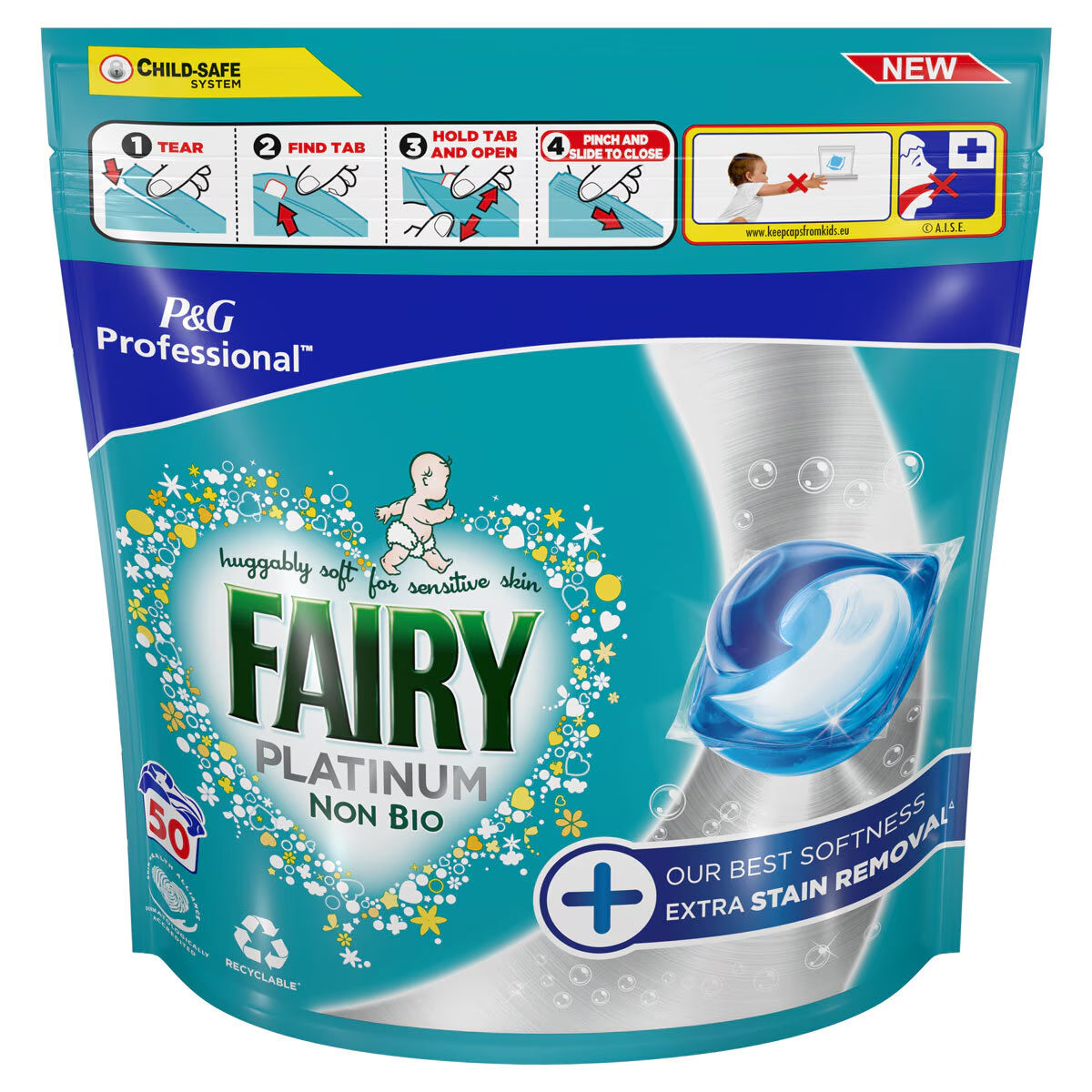Non Bio Platinum Pods with Extra Stain Removal, 100 Wash