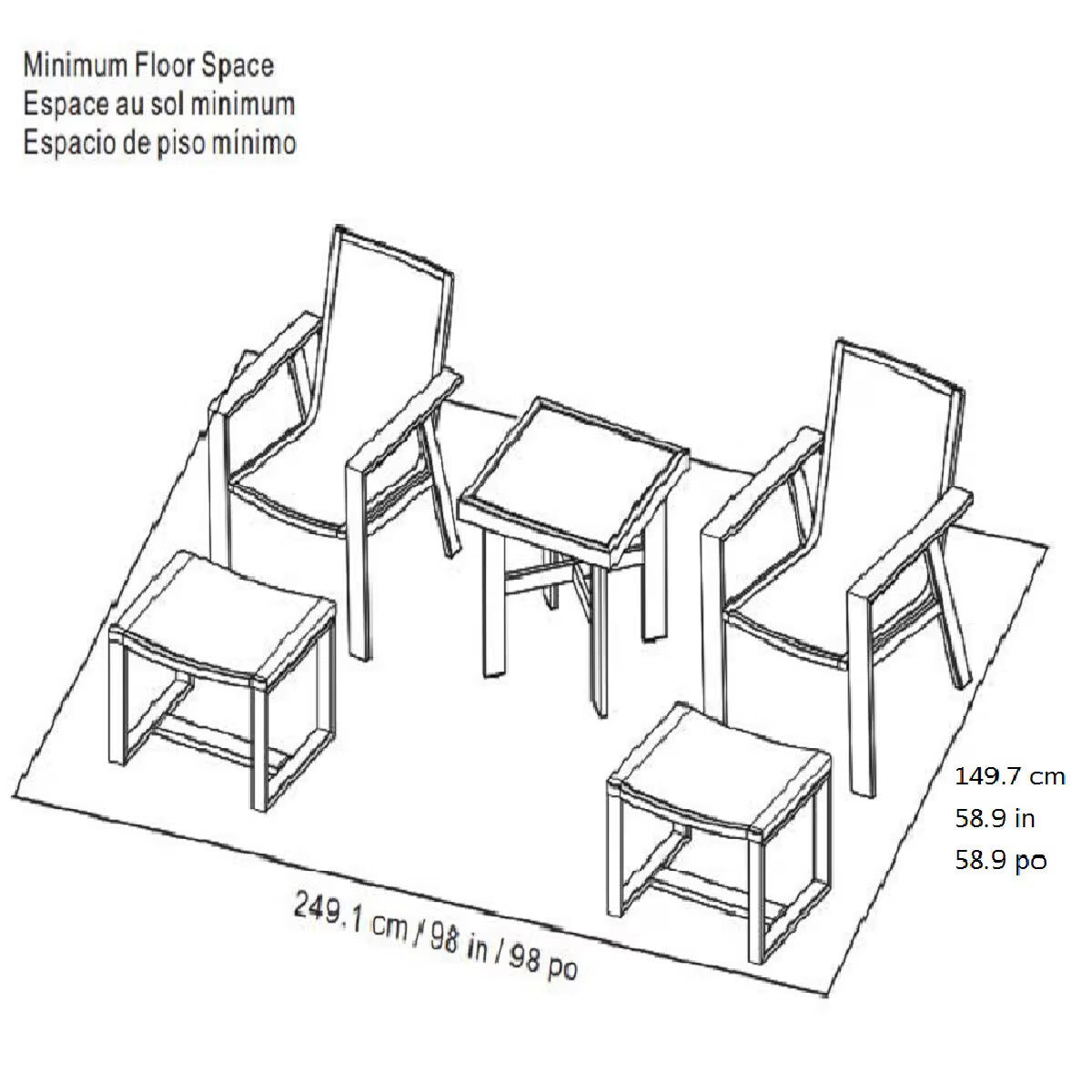Canyon 5 Piece Small Space Wicker Set + Cover
