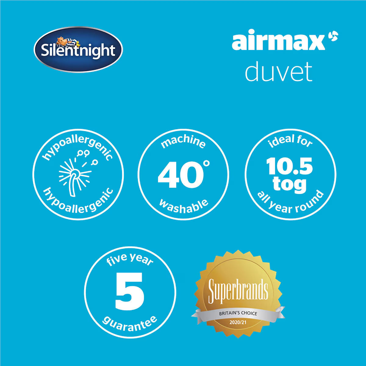 Airmax 10.5 Tog Duvet, Single