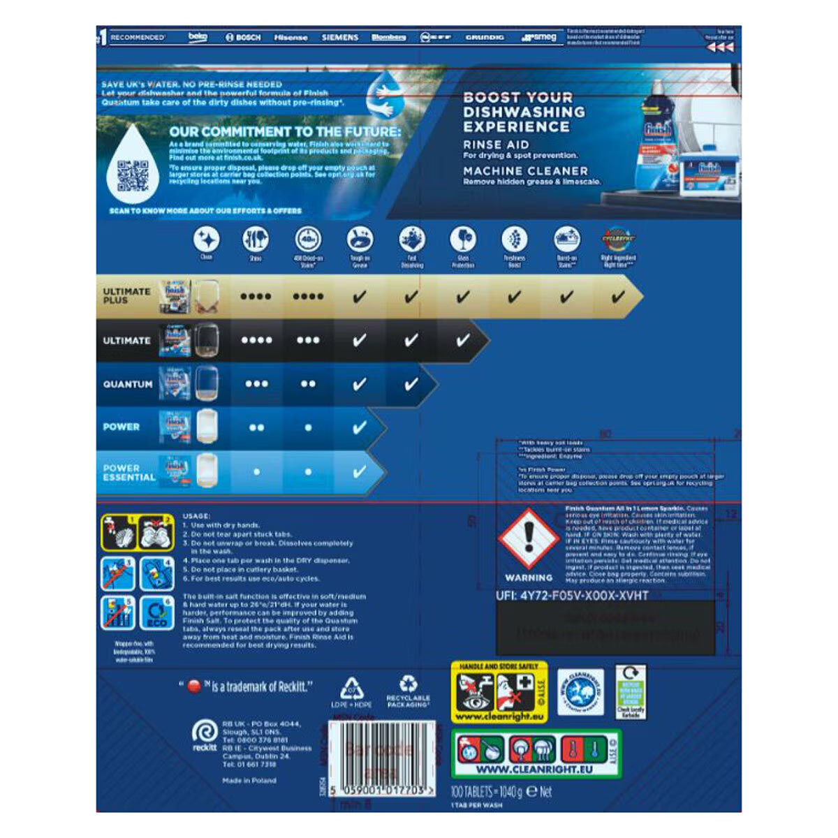 Powerball Quantum Dishwasher Tablets, 2 X 100 Pack
