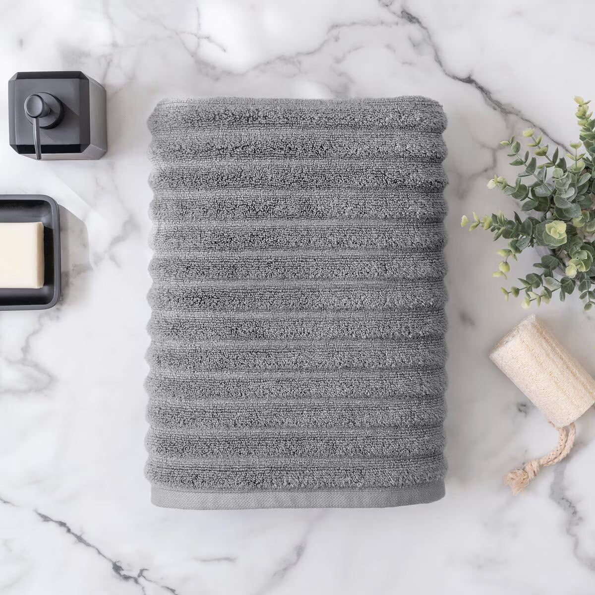 Bumpy Texture 100% Cotton Bath Towel in Blue, 76 X 147 Cm