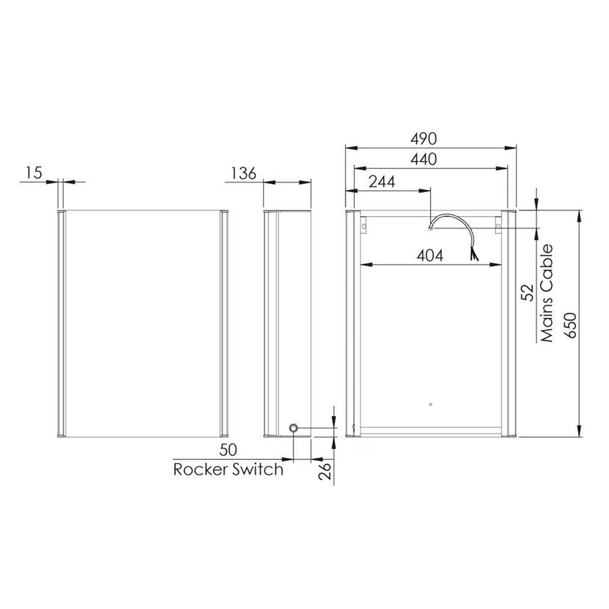Endure Mirror Cabinet, 65 X 49 X 13.6 Cm
