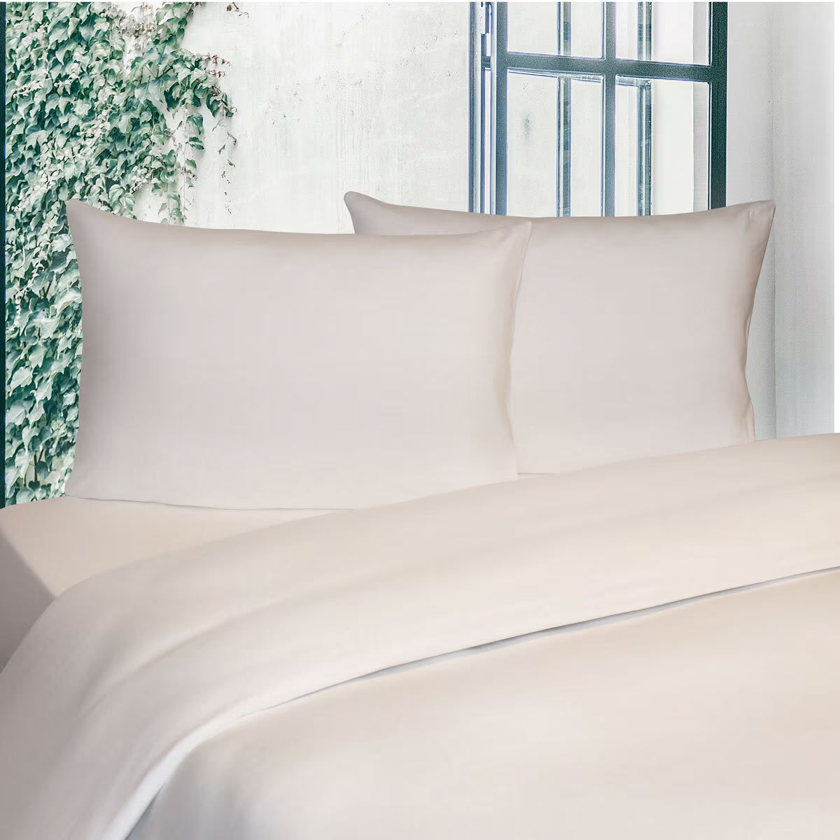 Portuguese Flannel Cotton 4 Piece Double Duvet Set, Grey Plaid