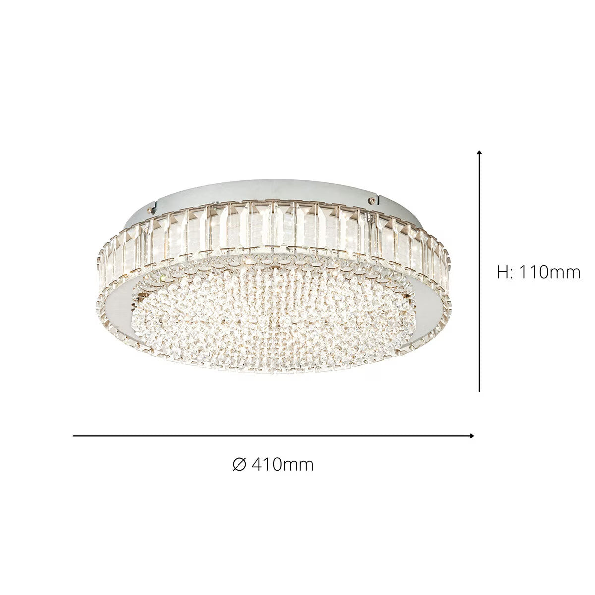 Balparda Ceiling Light 410Mm in Crystal Chrome