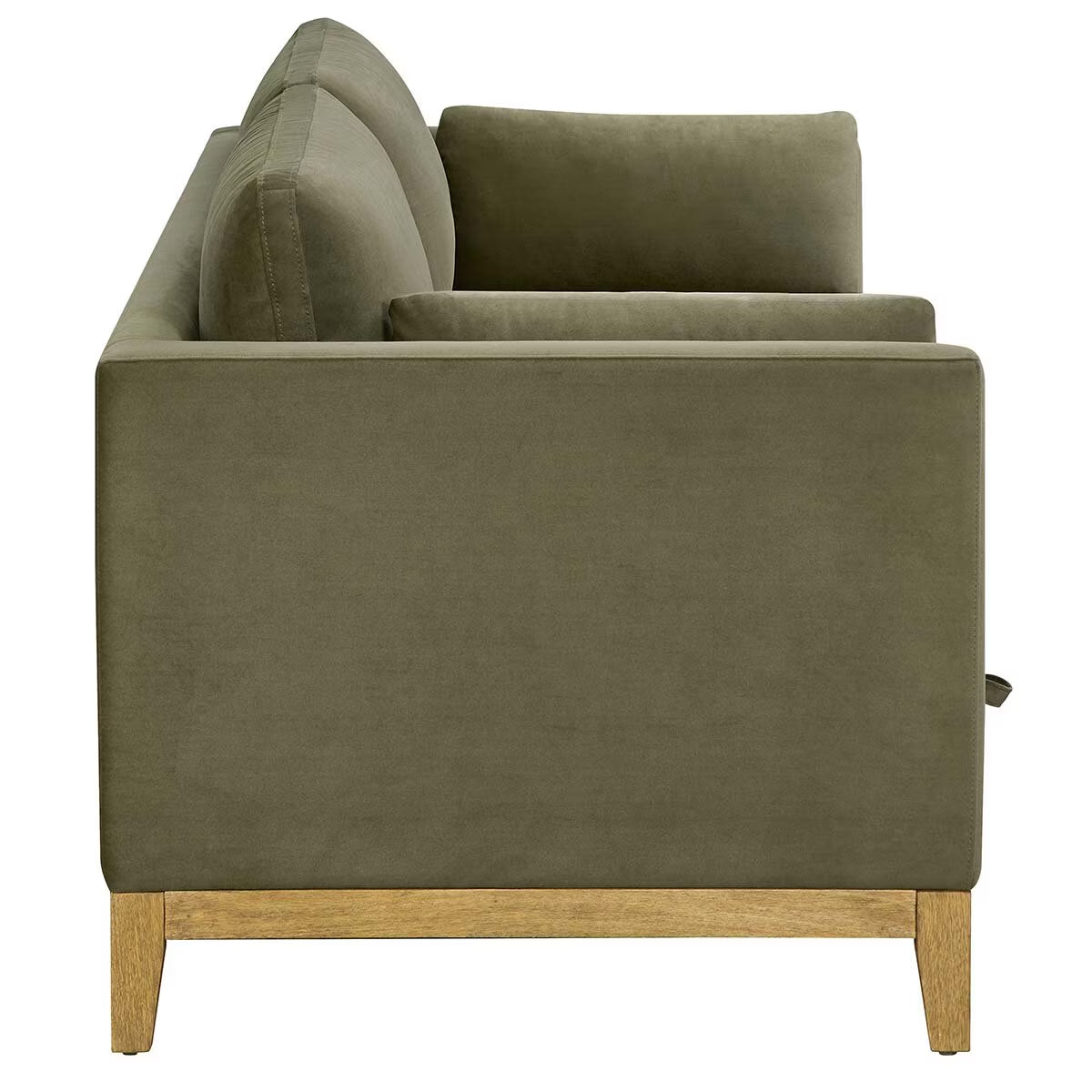 Mokena Green Fabric 2 Seater Sofa with Storage Seats