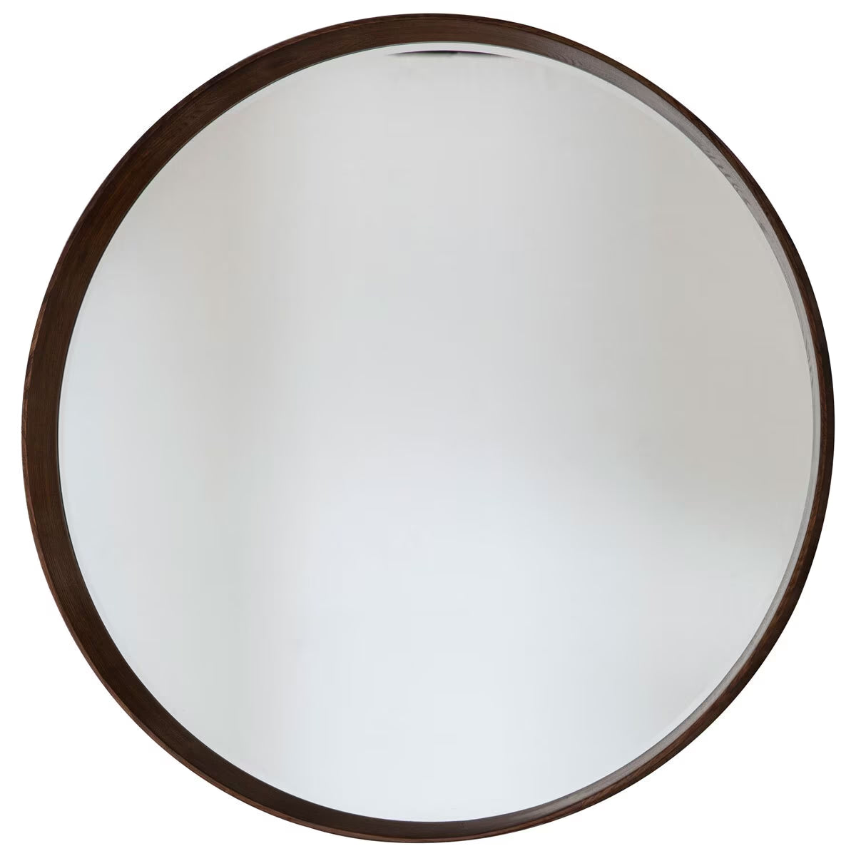 Keaton Walnut round Mirror, 100Cm