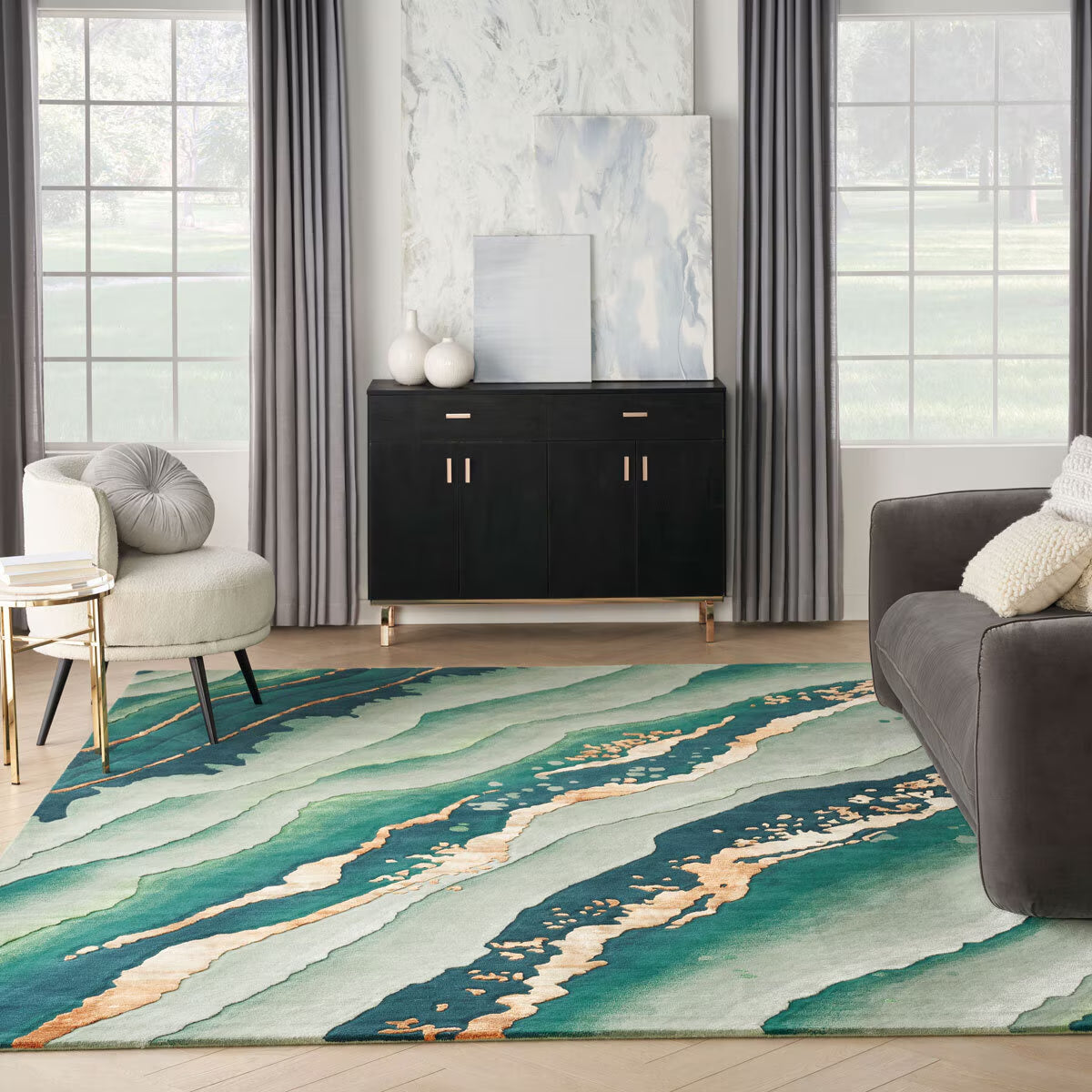 Prismatic Emerald Rug, 168 X 226 Cm