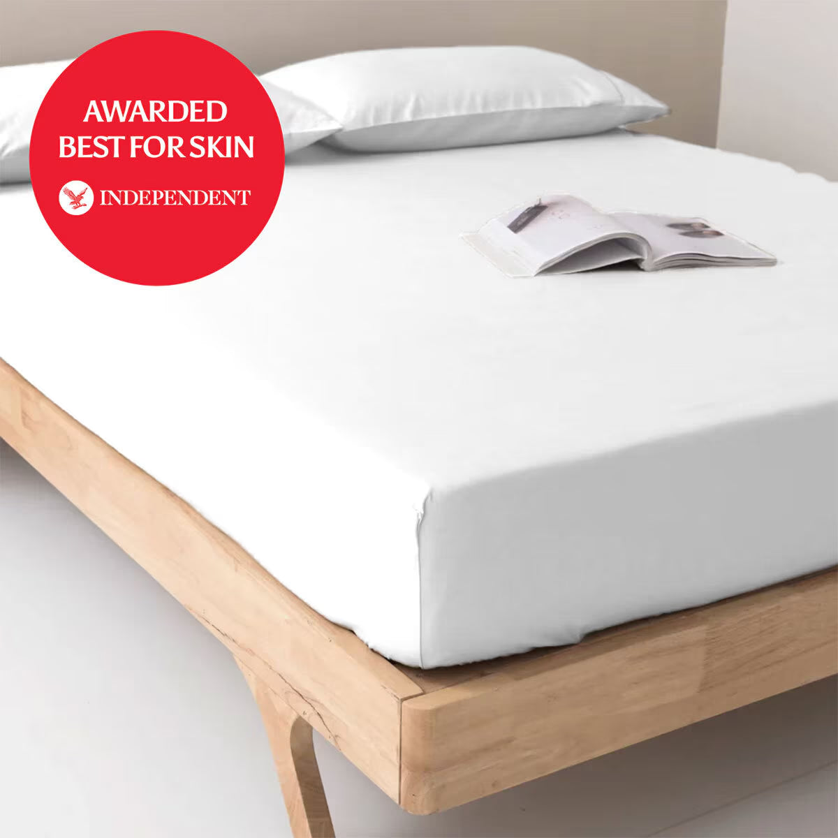 Luff 700 Thread Count 100% Organic Bamboo Pillowcases 2 Pack White