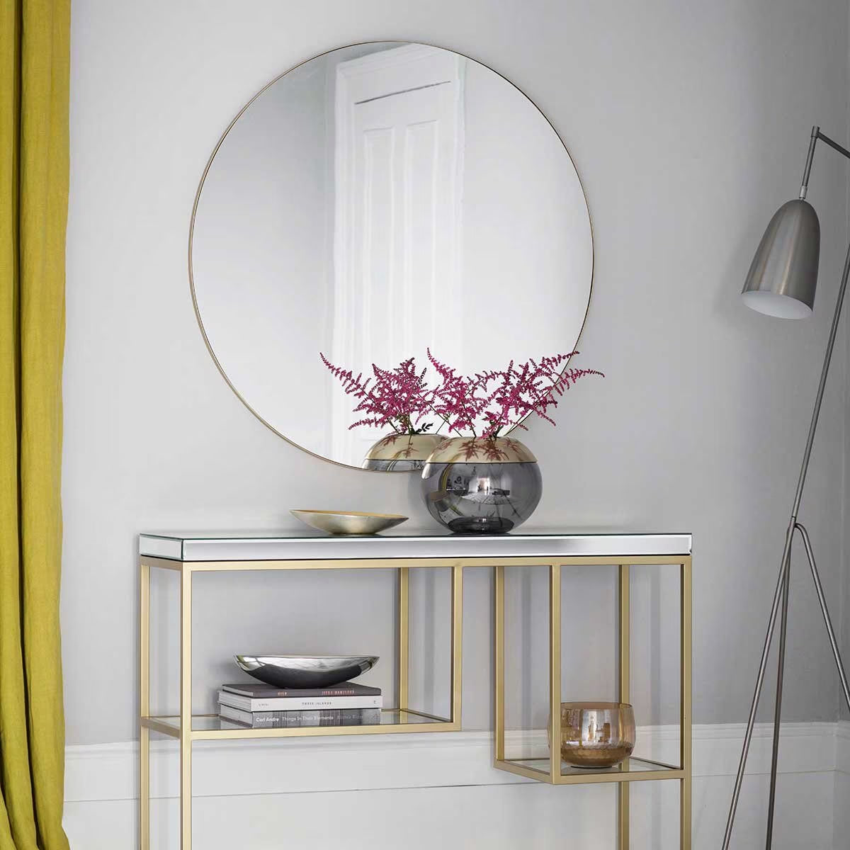 Hayle Champagne round Mirror, 100Cm