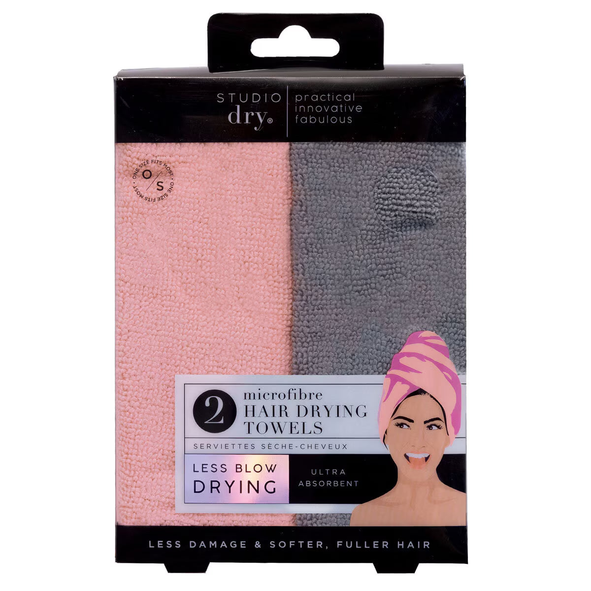 , Microfibre Hair Drying Towel, 2 X 2 Pack