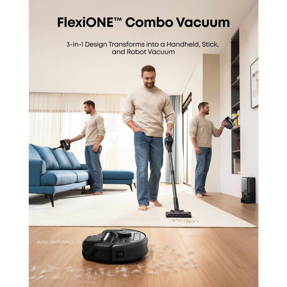 Robot Vacuum 3-In-1 E20 with Handheld Vacuum, Stick Vacuum and Auto-Empty Station, T2070G10