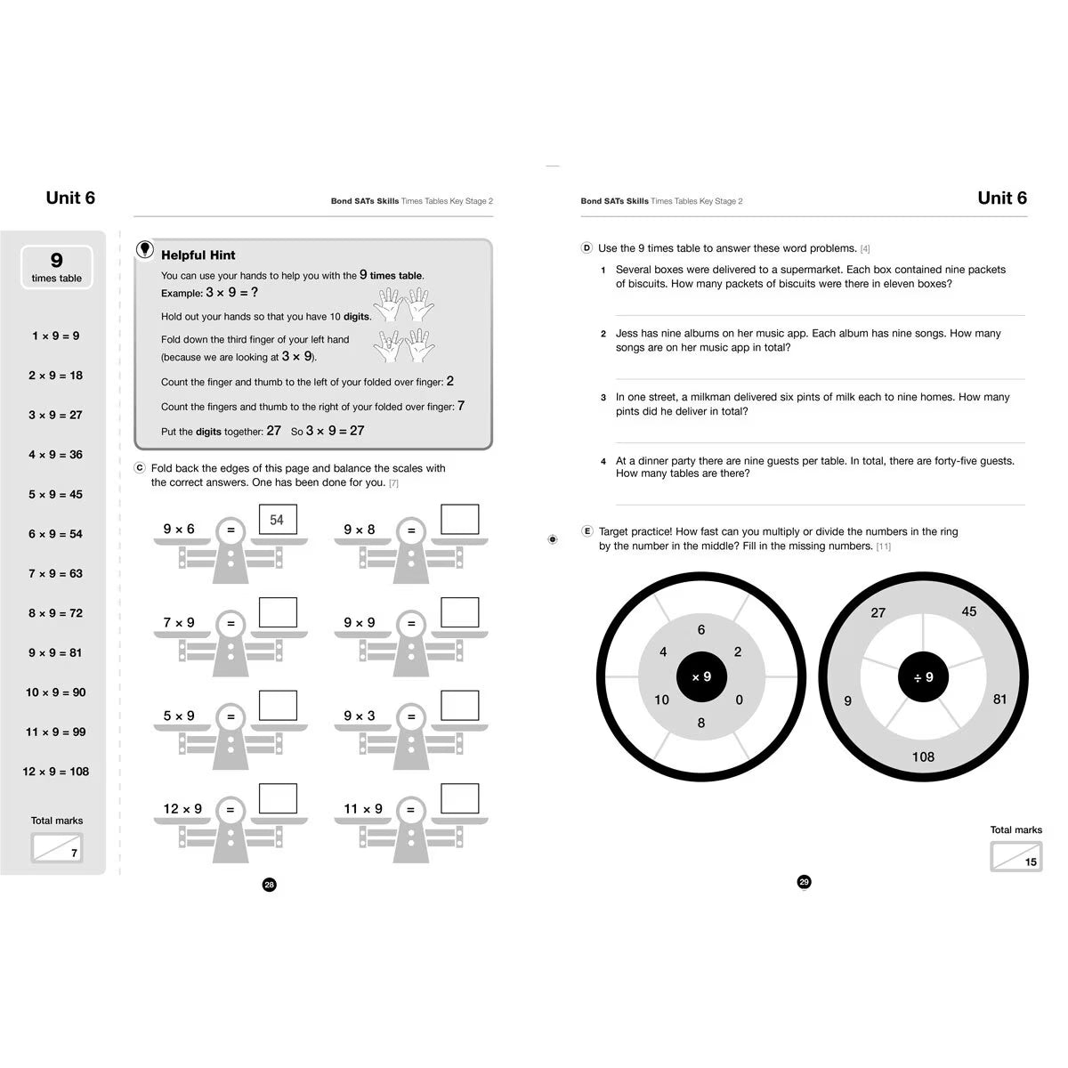 Bond Sats Skills 6 Work Book Pack, KS2 Year 4 Ages 8-9