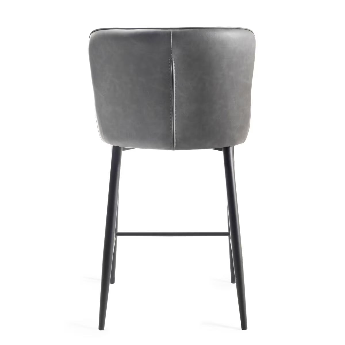 Finch Grey Faux Leather Diamond Stitch Bar Stool, 2 Pack