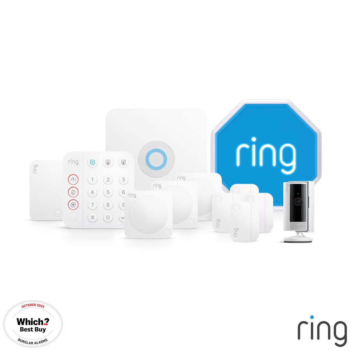 12Pc Alarm Starter Kit Including Outdoor Siren with Indoor Camera