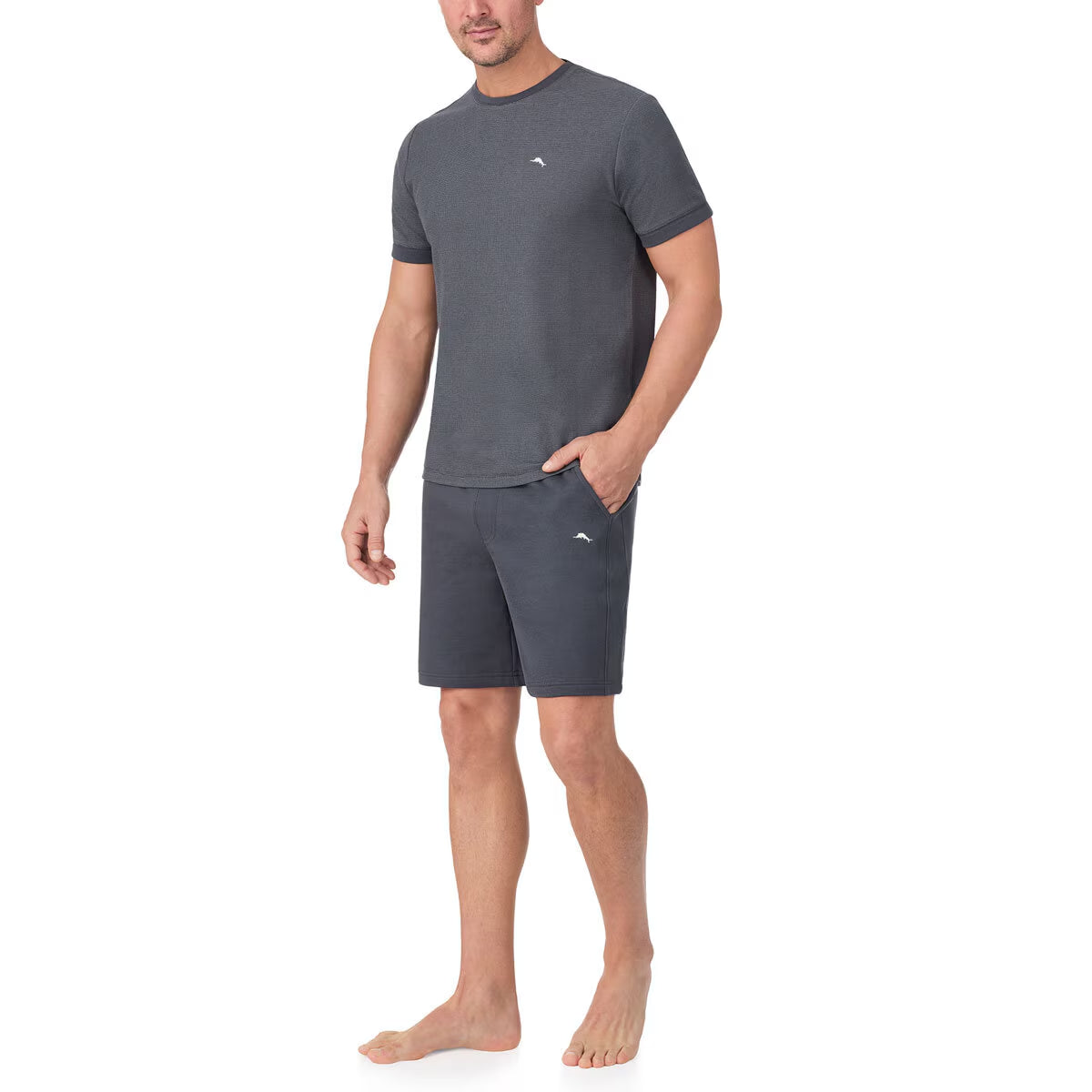 Men'S Knit Lounge Set in Charcoal