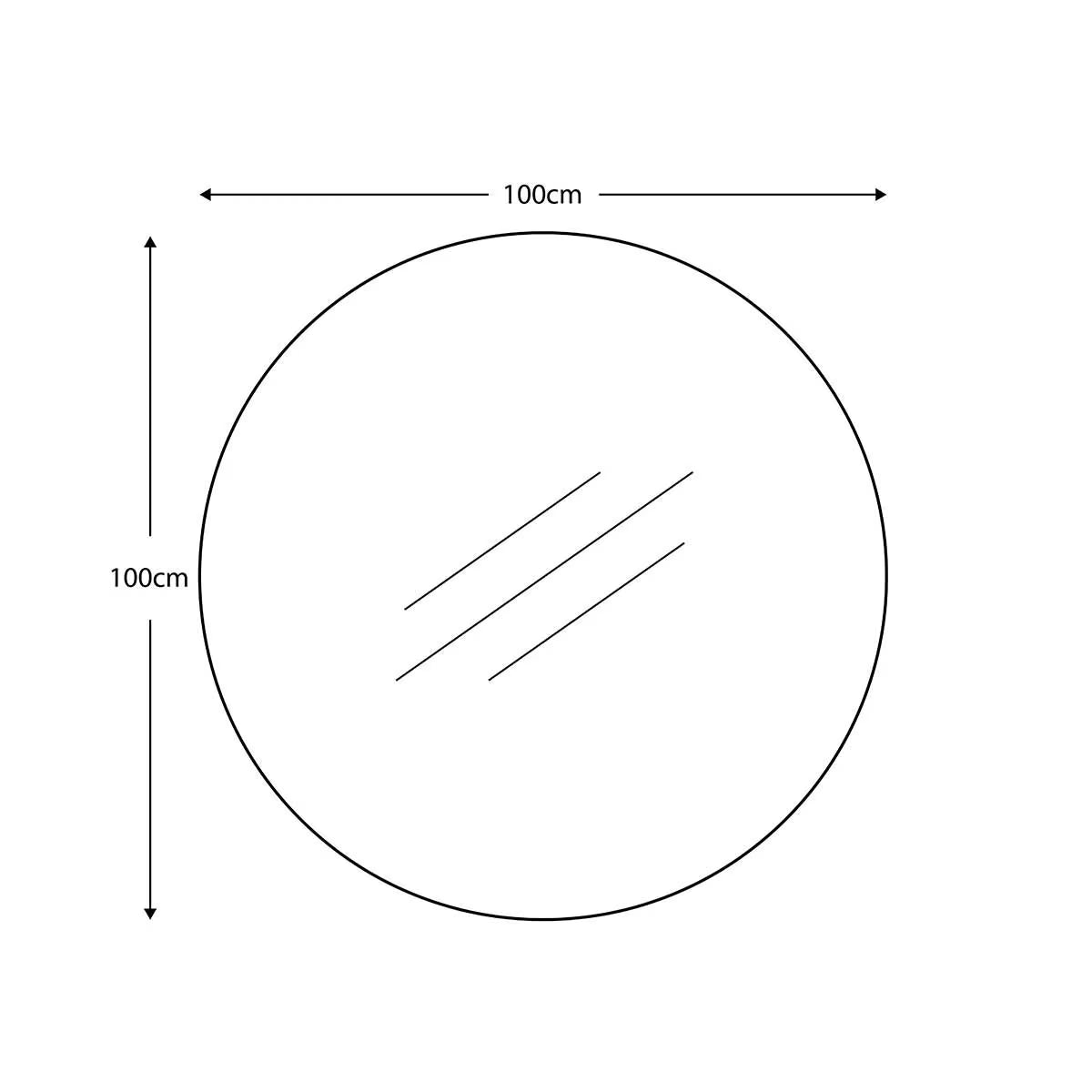 Hayle Black round Mirror, 100Cm