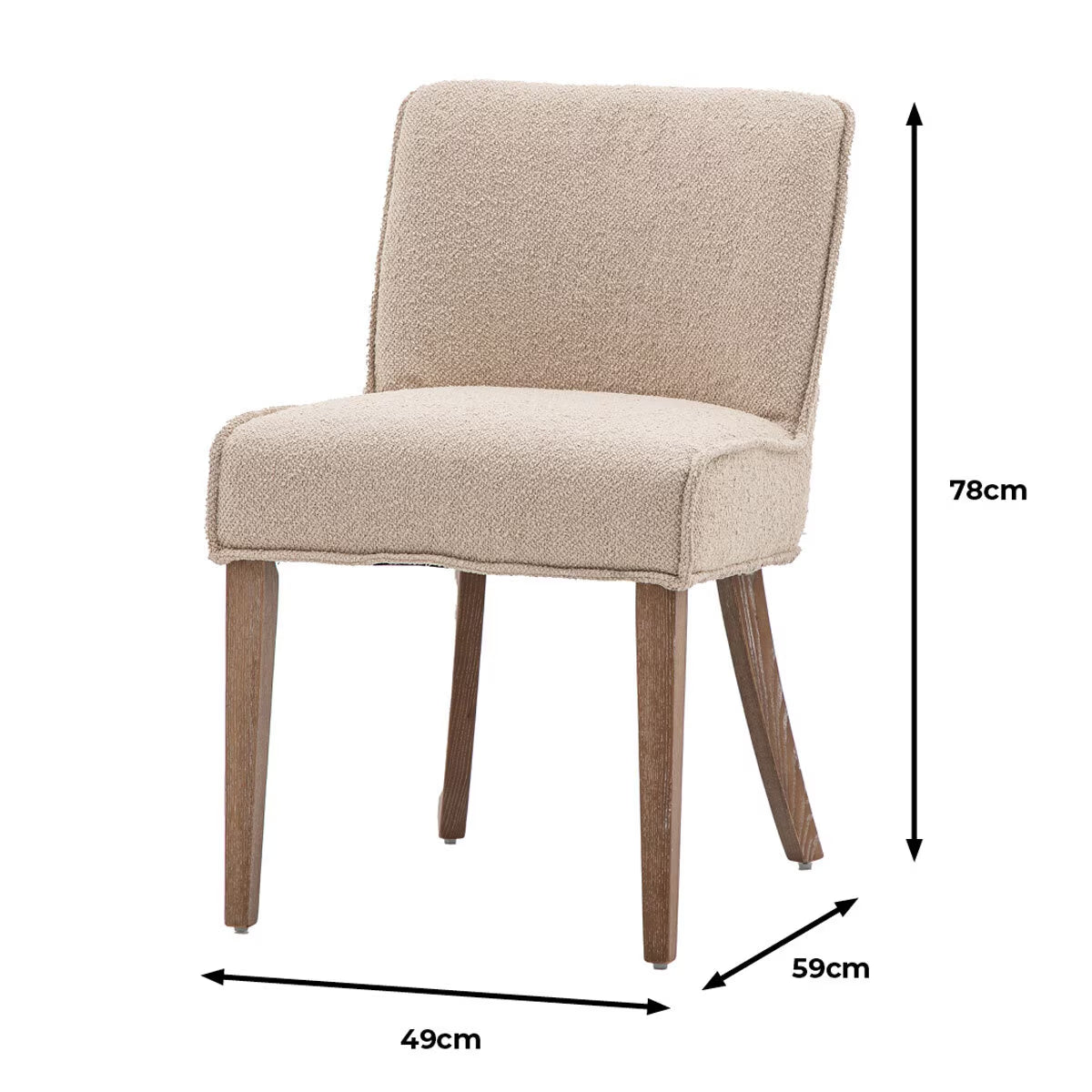 Tarnby Taupe Fabric Dining Chair, 2 Pack