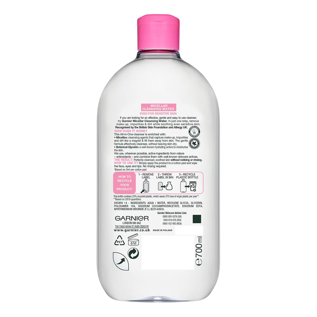 Garnier Micellar Cleansing Water, 2 X 700Ml