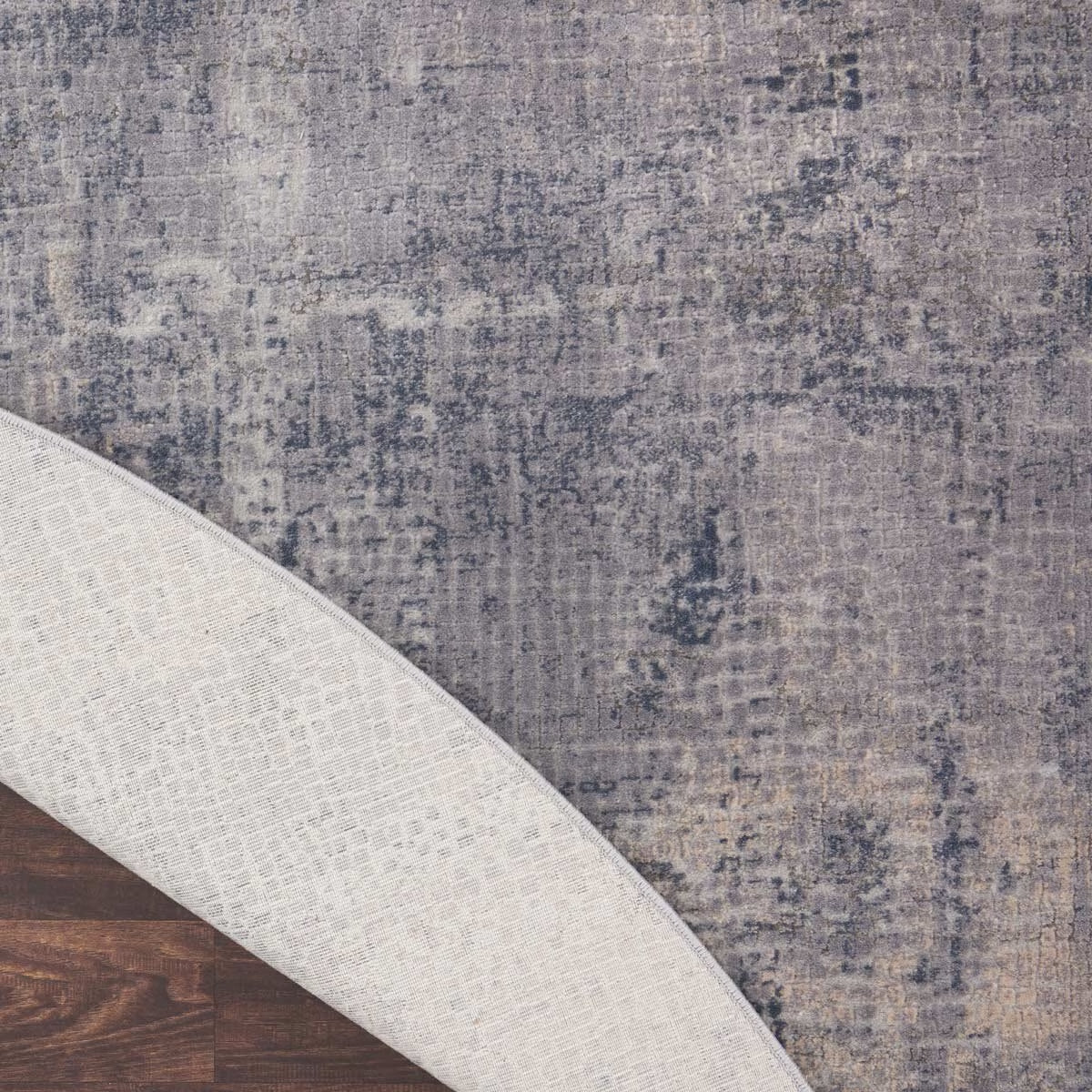 Rustic Textures Faded Blue Circle Rug, 160 Cm