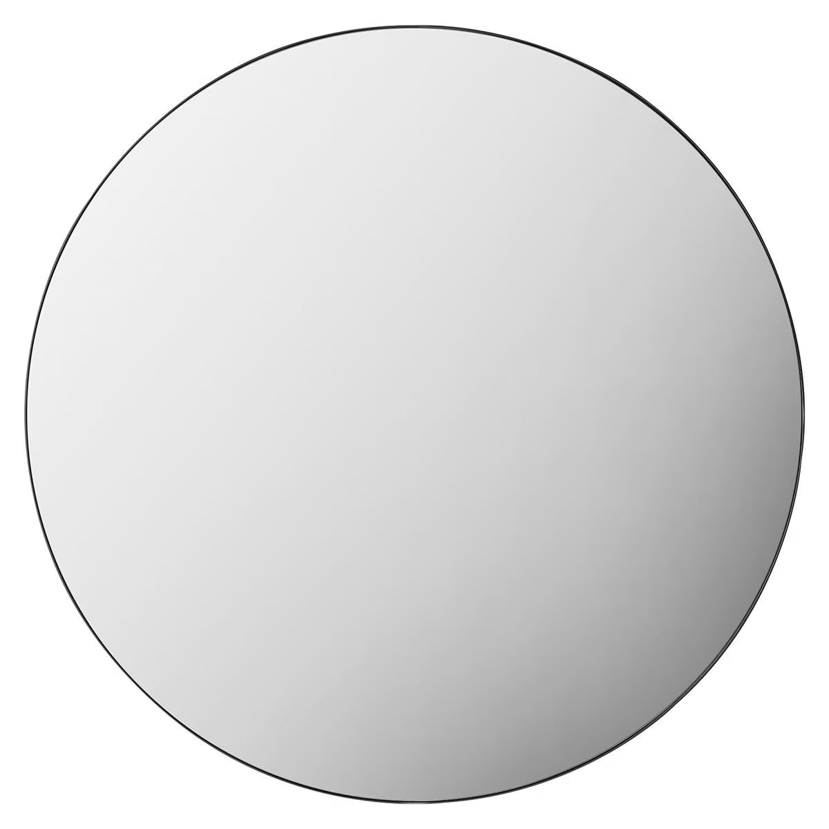 Hayle Black round Mirror, 100Cm