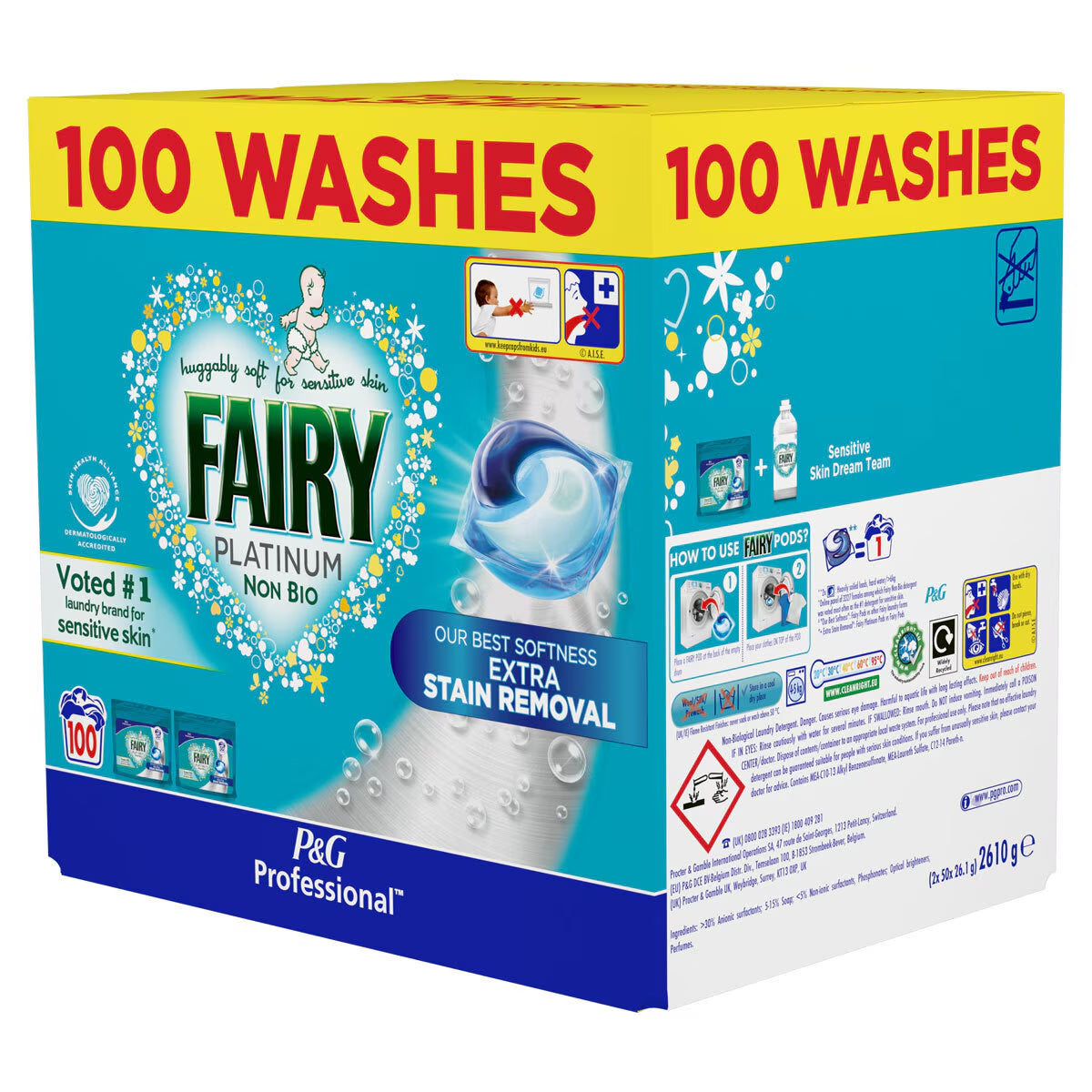 Non Bio Platinum Pods with Extra Stain Removal, 100 Wash