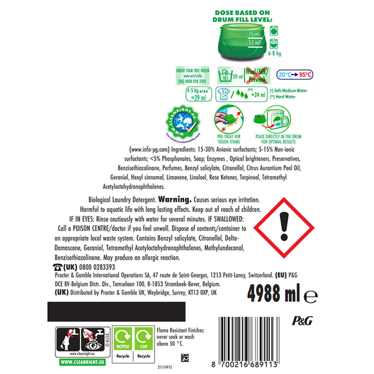 Laundry Liquid, 172 Wash, 4.988L
