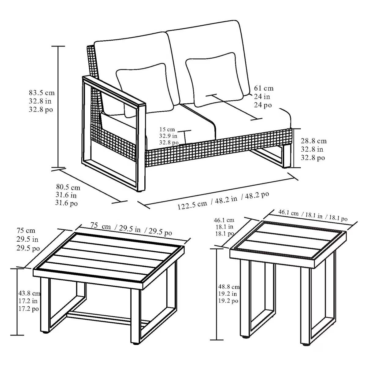 Maricopa 5 Piece Woven Sectional Modular Patio Set + Cover