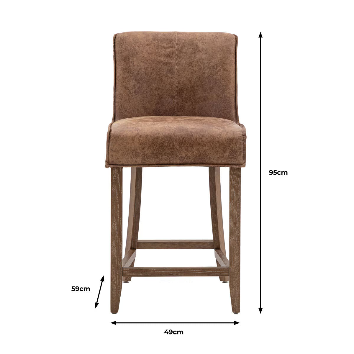 Tarnby Brown Leather Bar Stool, 2 Pack