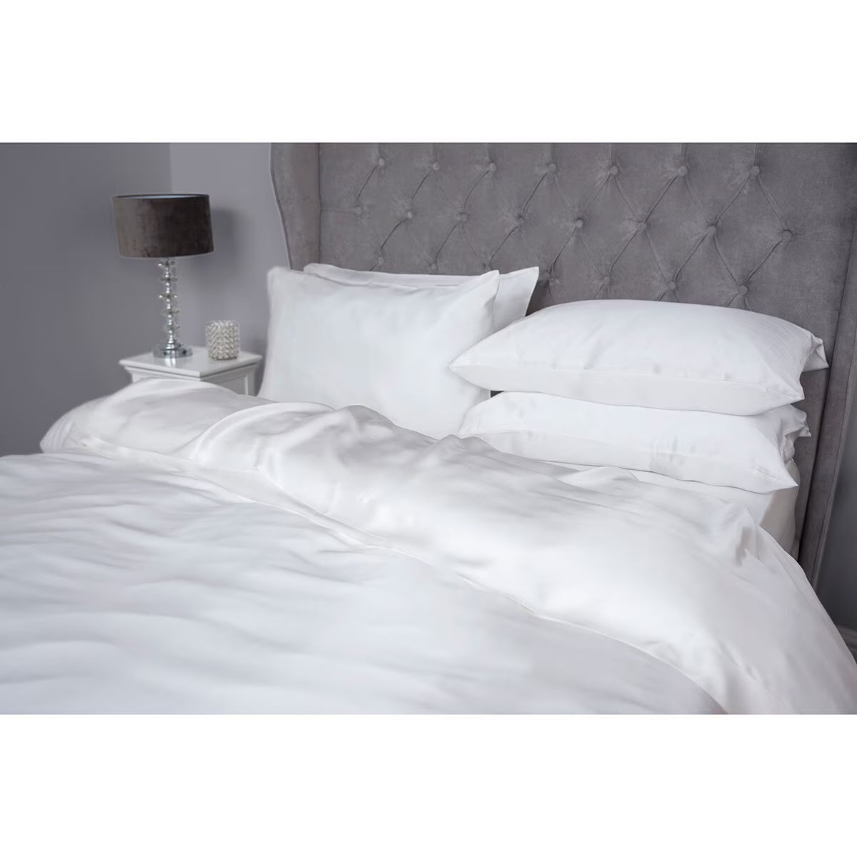 100% Mulberry Silk Ivory Duvet Cover in Double