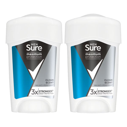 Men Maximum Protection Anti-Perspirant Cream Deodorant, 2 X 45Ml