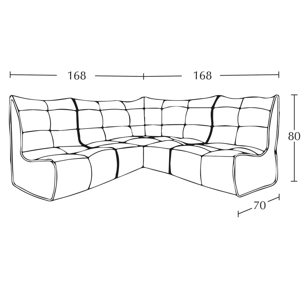 Mod3 Cosy Corner Sofa Outdoor Bean Bag in Dark Grey