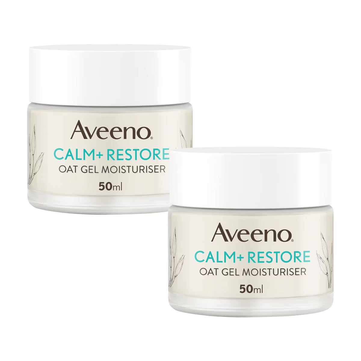 Calm & Restore Oat Gel Moisturiser, 2 X 50Ml
