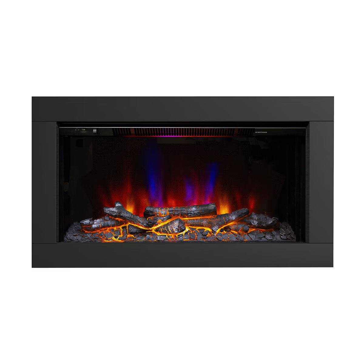 Avella Wall Mounted Inset Electric Fire in Black, 2Kw