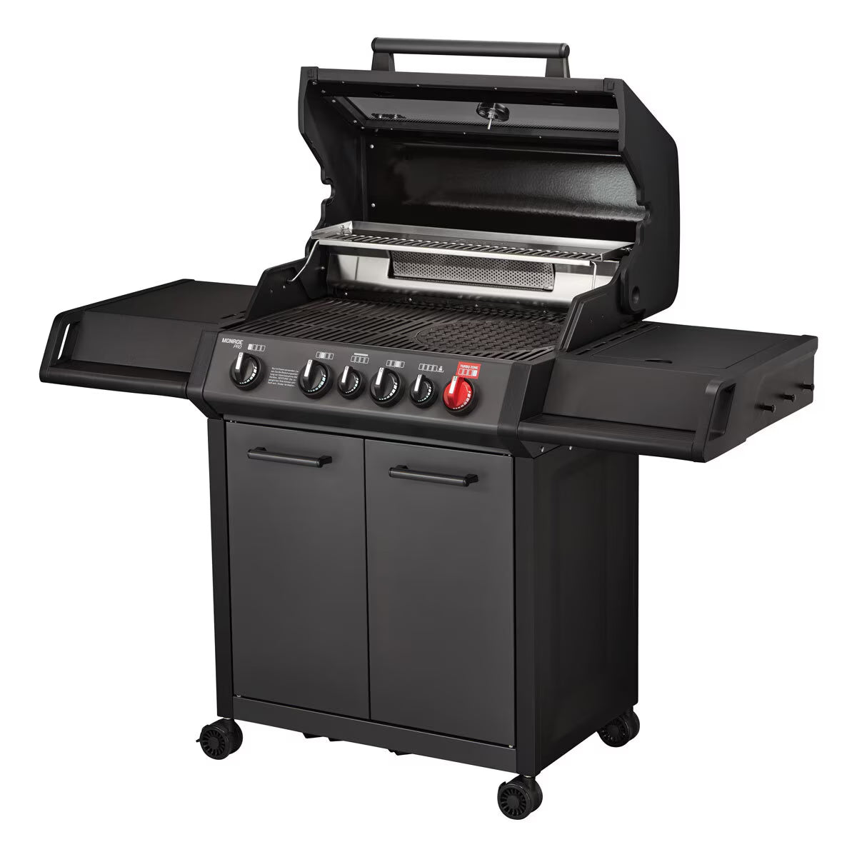 Monroe 4 Burner Stainless Steel Gas Barbecue + Pizza Stone + Cover