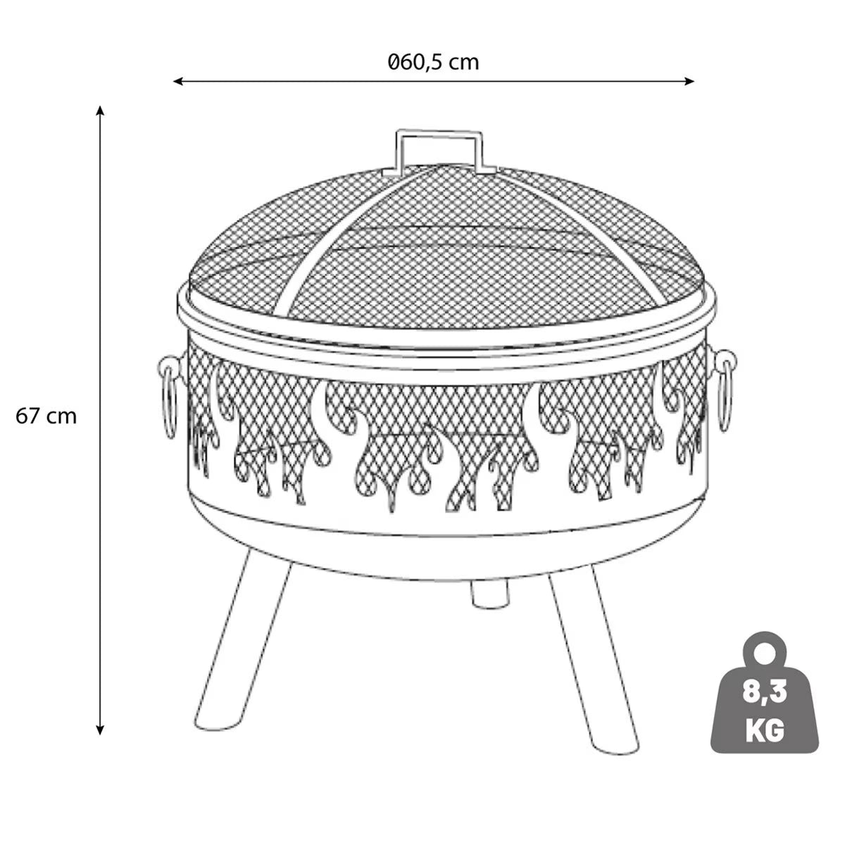 Blazer Wood Burning Fire Pit + BBQ Grill