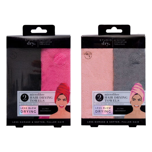 , Microfibre Hair Drying Towel, 2 X 2 Pack