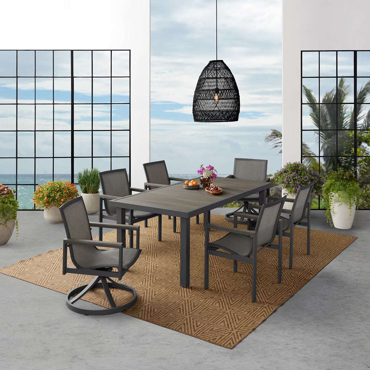 Maricopa 7 Piece Sling Dining Set + Cover