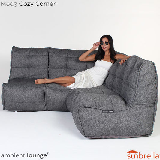 Mod3 Cosy Corner Sofa Outdoor Bean Bag in Dark Grey