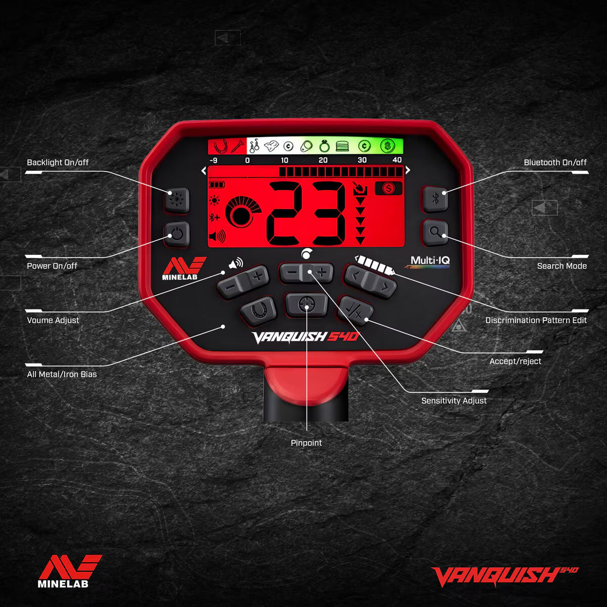 Vanquish 540 Metal Detector Bundle - Includes Pro-Find 40 Pinpointer