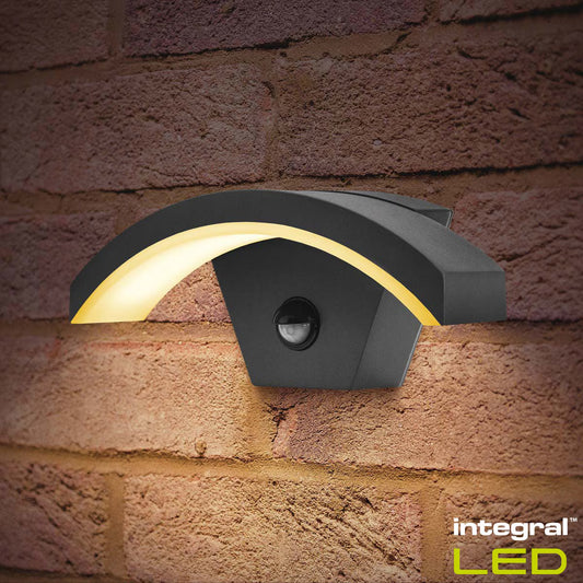 Curve Outdoor Wall Light with PIR Sensor