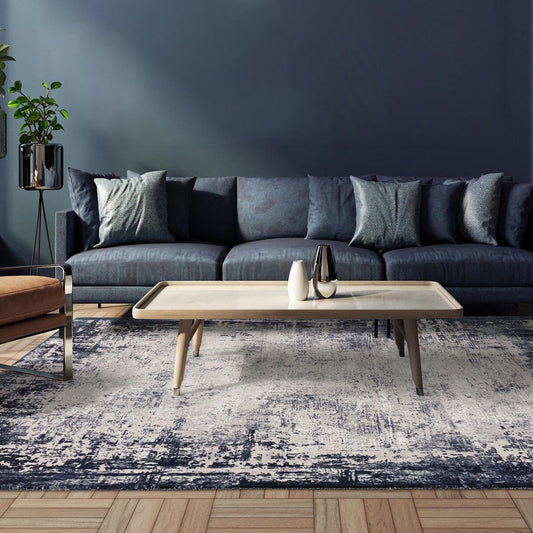 Kuza Border Navy Rug, 160 X 230 Cm