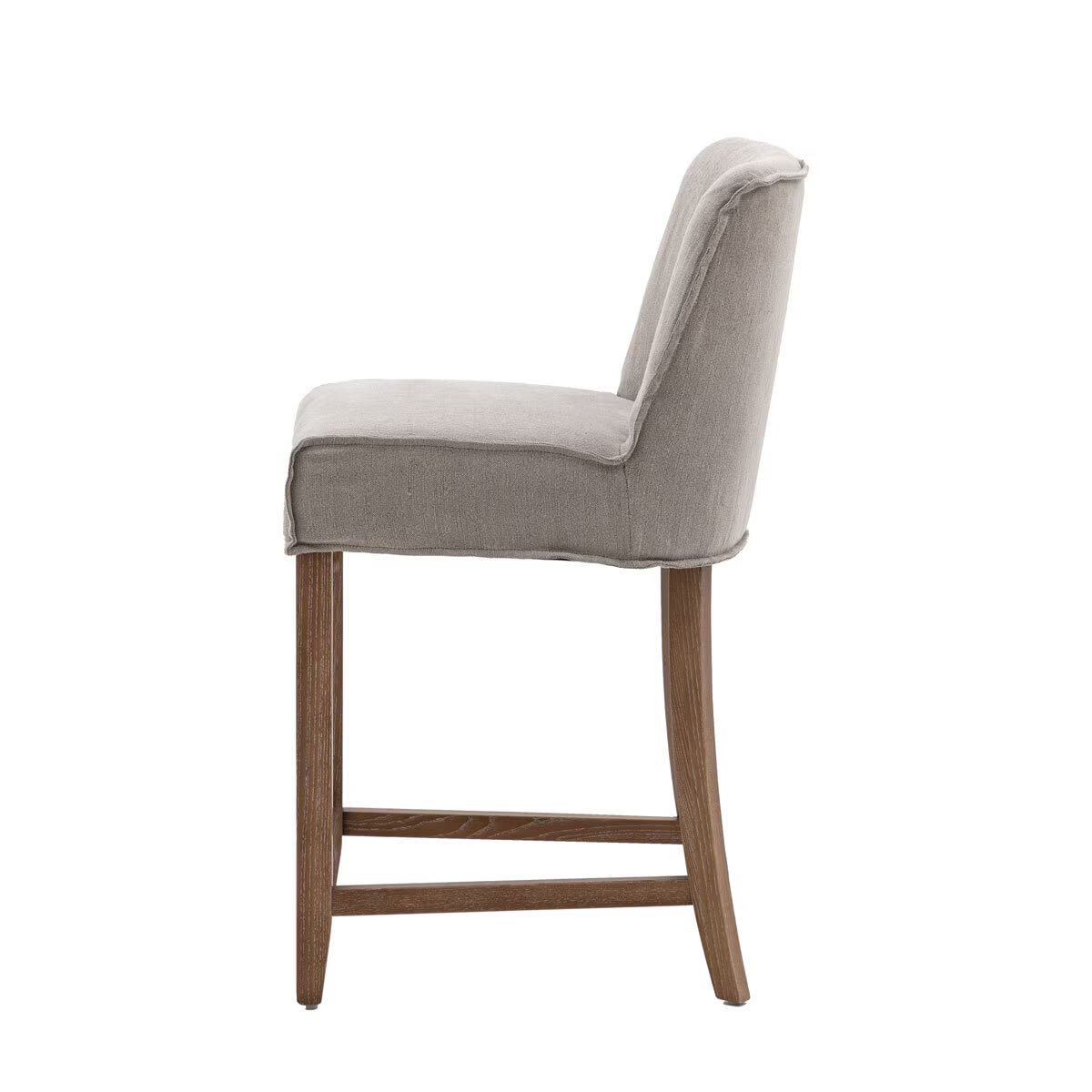 Tarnby Grey Linen Bar Stool, 2 Pack